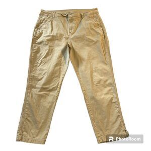 Eddie Bauer Womens Khaki Pants Chinos Crop Tapered Stretch Lightweight Size 18